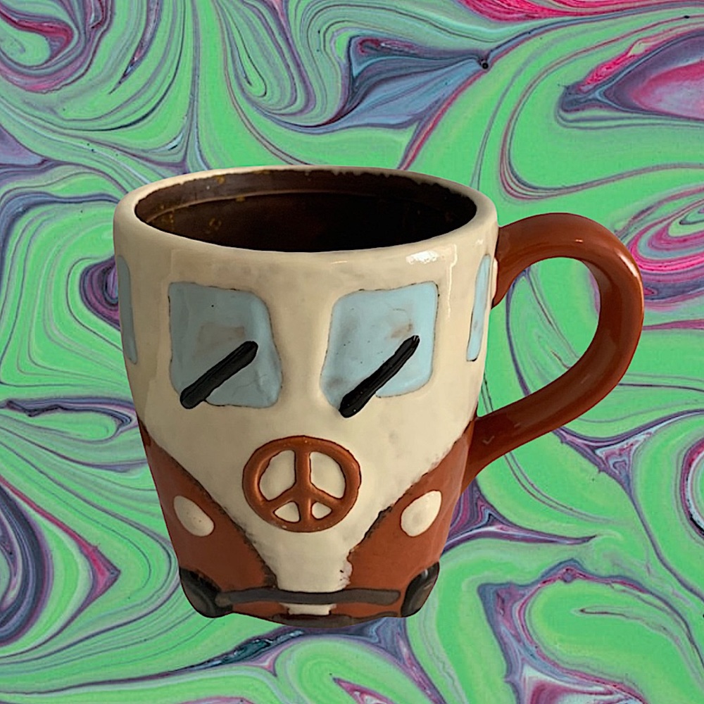 Hand painted Volkswagen mug
